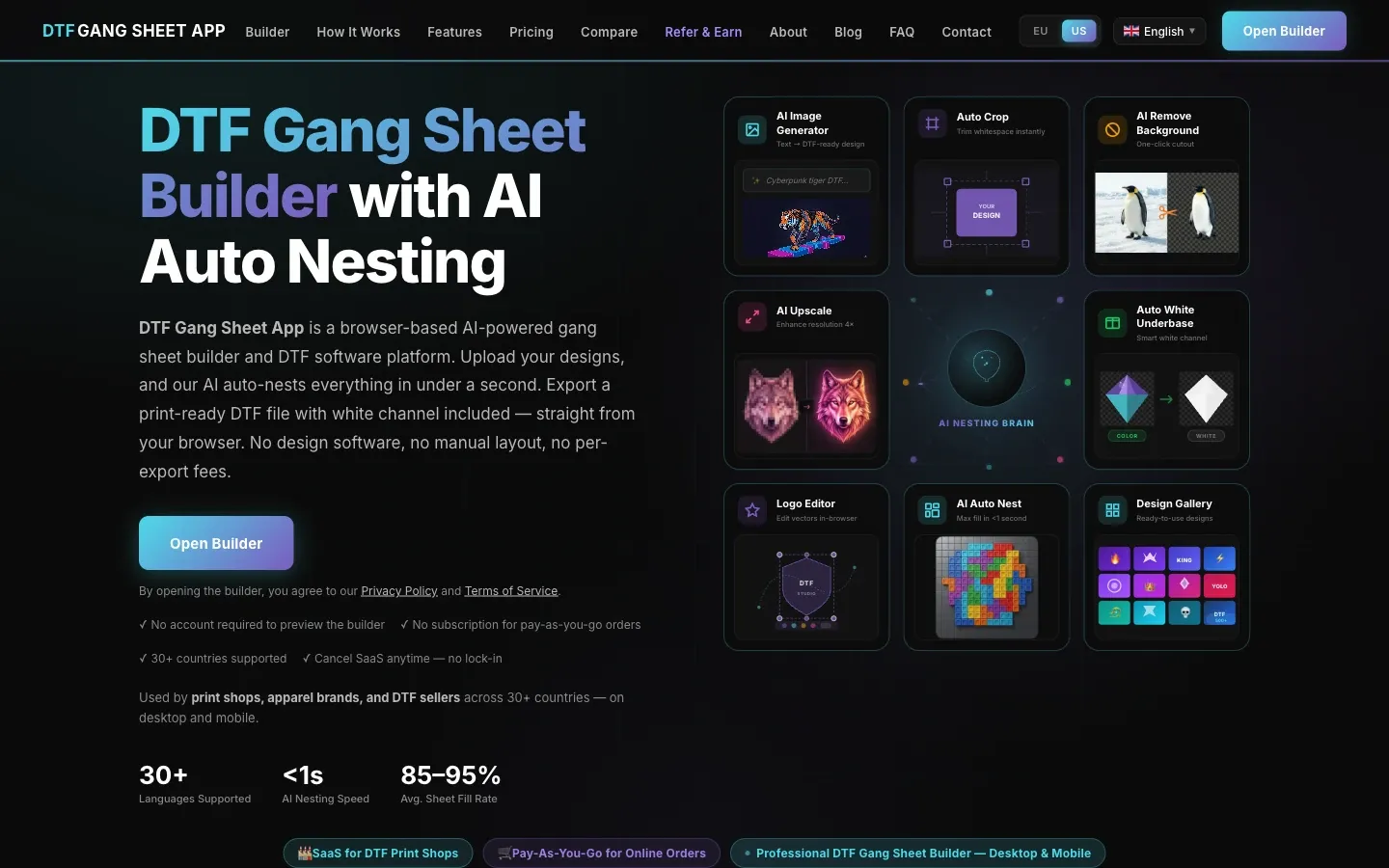 Screenshot of the top of DTFGSA's page at dtfgangsheetapp.com