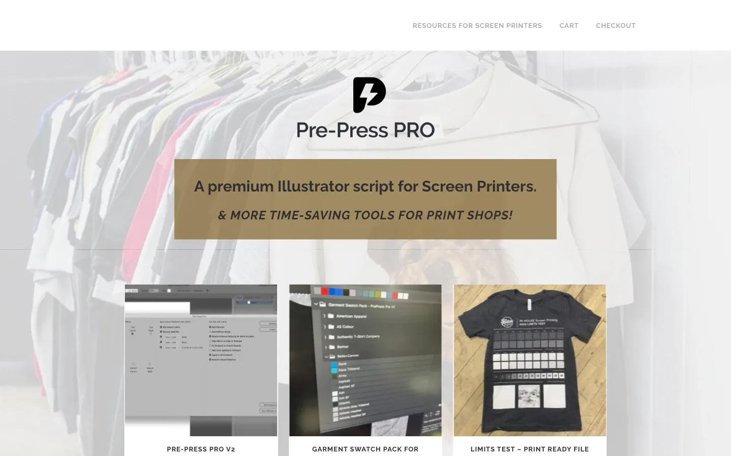 Screenshot of the top of Pre-Press Pro's page at prepresspro.ink
